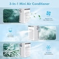 thumbnail image 3 of Portable Air Conditioners, 4-Speed Mini Air Conditioner, 3-in-1 Personal Cooling Fan, Small AC Unit With 1000ml Water , 2/4/6H Timer, USB (5V 2A Adapter Included) for Bedroom Office Desk, 3 of 6