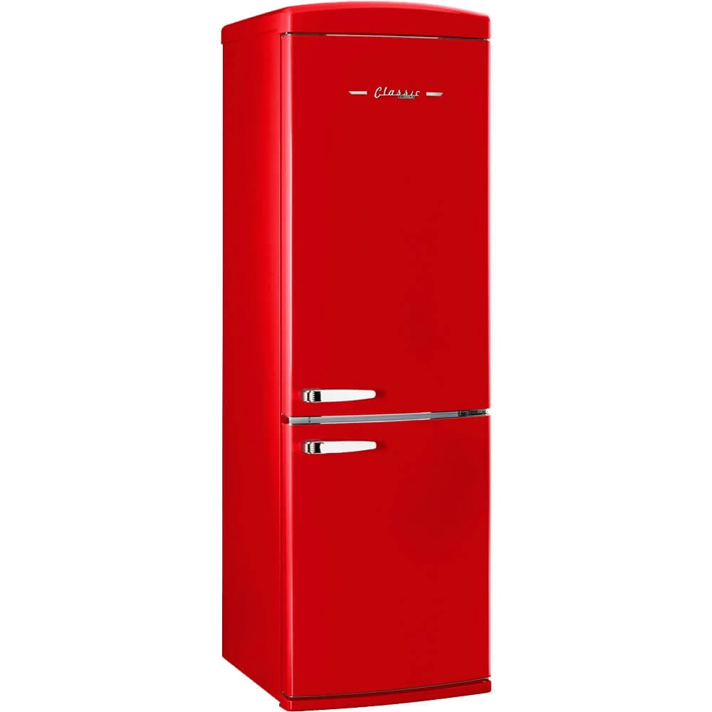UNIQUE APPLIANCES UGP340LRAC 12 Cu. Ft. Candy Apple Red Counter-Depth Bottom Freezer Refrigerator