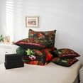 thumbnail image 6 of Manfei Chic Cardinal Bird Bedding Comforter Set 7 Pieces, Merry Christmas King Bedding Sets, Xmas Red Checkered Bed Sheets, Breathable Home Decor, 6 of 8