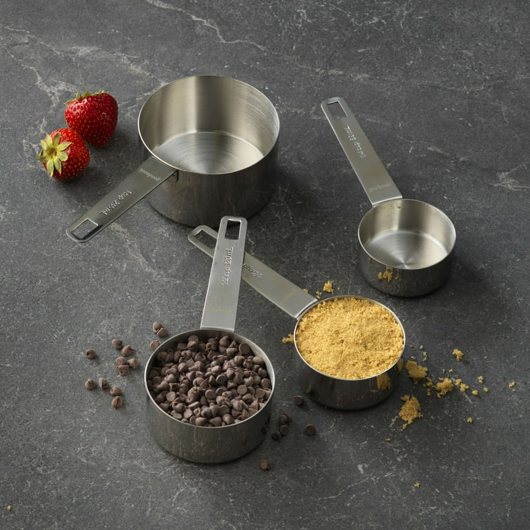Yoshikawa EA TOCO Measuring Cup - Stainless Steel 300ml, Made In Japan, Graduated Inner Scale On Both Sides, For Cooking & Serving