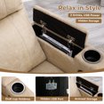 thumbnail image 2 of Bonzy Home Electric Power Recliner Chair Set of 3, Home Theater Seating with Swivel Tray Cup Holders USB Port & Hidden Storage, Reclining Chair Sofa Furniture for Movie Room, Beige, 2 of 8