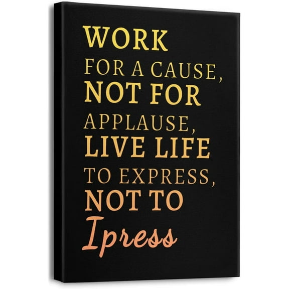 Inspirational Quotes Wall Art for Office Gym Motivational Poster Office Wall Decor Canvas Prints Framed Picture Positive Affirmations Wall Decor for Living Room 12" x 16"