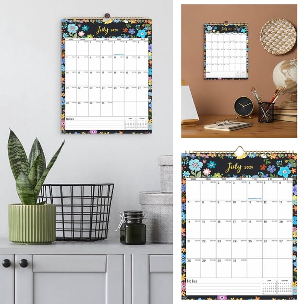 Calendario de pared de escritorio 2025-2026, mensual grande. Cubre de enero de 2025 a junio de 2026, los 18 meses. Calendario mensual con papel grueso para planificar y organizar el hogar o la