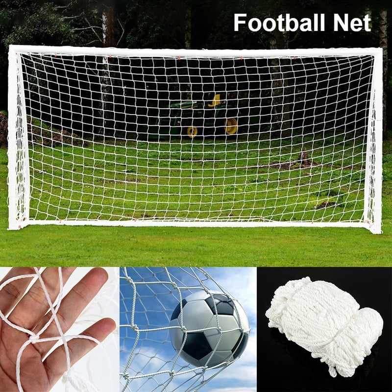 Durable White Football Nets Soccer Match Unique Entertainment 1pc Polypropylene 