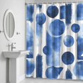 thumbnail image 5 of Abstract Color Block Shower Curtain for Bathroom Decor, Blue White Geometric Modern Art Waterproof Fabric Shower Curtain, 72"x96" Set with 12 Hooks, 5 of 9