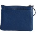thumbnail image 3 of Monedero de piel auténtica para mujer, color azul, minimonedero con llavero, 3 of 5