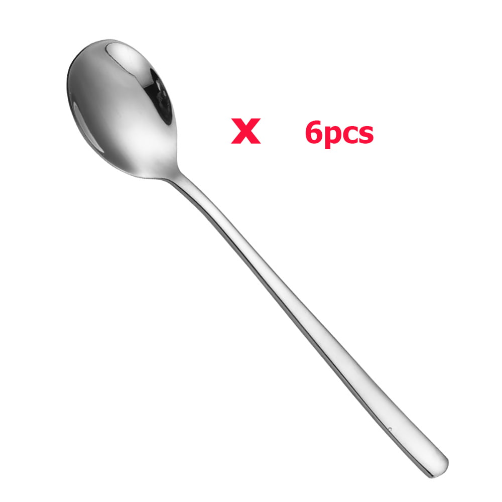 7.5" Long Stainless Steel Ice Cream Cocktail Teaspoons Coffee Soup Tea Spoons 2x 