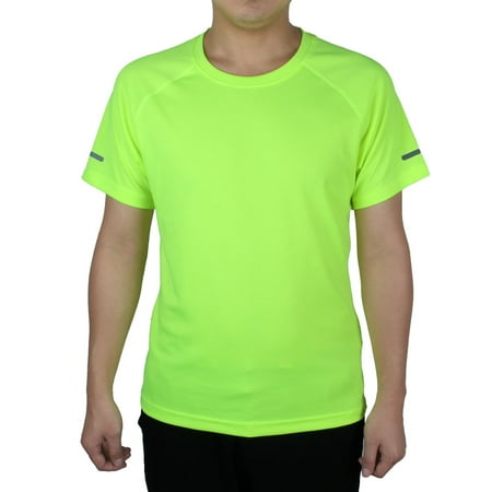 Adult Polyester Round Neck Short Sleeve Clothes Reflective,Stretchy Basketball Soccer,Sports T-shirt S Fluorescent (Best Basketball T Shirts)