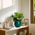 thumbnail image 6 of Ordivic 6 Inch Self Watering Plant Pot – Blackish Green Ceramic African Violet Planter with Absorbent Inner Pot, Easy Care Indoor Flower Pot, Room Decor, Gift for Plant Lover, 6 of 7