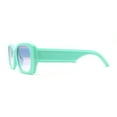 thumbnail image 3 of Minimal Color Mirror Mod Narrow Rectangle Plastic Sunglasses Green Mirror, 3 of 4