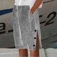 thumbnail image 2 of Womens Shorts Casual Fashion Summer Striped Printed Button Loose Beach Vacation Trendy 2025 S-3XL, 2 of 5
