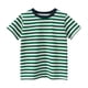 thumbnail image 3 of Blusas y camisas de manga corta con cuello redondo Camiseta de rayas de manga corta con cuello redondo de verano para niños Top informal versátil para bebés para usar al aire libre Conjunto de poliést, 3 of 4