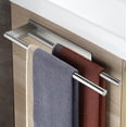 thumbnail image 1 of Bathroom Towel Rack No Drilling Double Adhesive Towel Rack Stainless Steel Two Arm Wall Mounted Towel Rack for Bathroom Kitchen,Silver, 1 of 5