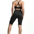 thumbnail image 2 of SOATUTO Yoga Shorts with Pockets Women Workout Compression Shorts High Waist Athletic Running Short Leggings - Black / S, 2 of 6