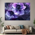 thumbnail image 6 of Mudket Purple Anemone Flowers Canvas Wall Art, Framed Floral Print, Ready to Hang Wall Decor for Living Room Bedroom, Abstract Modern Artwork - 12"L x 8"W, 6 of 10