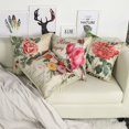thumbnail image 4 of Funda de cojín con diseño de hojas de flamenco y árbol de flores, funda de almohada para sofá, hogar, sala de estar, dormitorio, decoración del hogar, 45x45cm, juego de 4, 4 of 5
