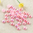 thumbnail image 4 of KLKCMS 100 Pieces Half Pearl Bead Flat Back 8mm Scrapbooking for DIY Craft pink, 4 of 9
