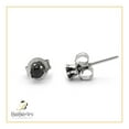 thumbnail image 5 of BEBERLINI Men Stud Earrings Cubic Zirconia Black Stainless Steel Jewelry Round 4 mm, 5 of 7