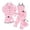 Light Pink, variant on Girls Pajama Set Dot Print Long Sleeve Collared Sleepwear and Loungewear Outfit for Kids Coffee 8 Years-9 Years