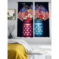 thumbnail image 2 of 4th of July Sheer Curtains for Living Room Bedroom American Flag Independence Day Floral Black Sheer Curtains 72 Inch Long 2 Panels Set Light Filtering Curtain Window Treatments Drapes, 2 of 6
