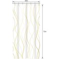 thumbnail image 3 of Small Stall RV Gold and White Striped Shower Curtain Abstract Lines Geometric Simple Modern Geometric Minimalist 36Wx72H Inch Neutral Fabric Decor Bathroom Polyester Waterproof 7 Pack Hooks, 3 of 6