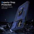 thumbnail image 4 of for iPhone 13 Case with Camera Lens Cover HD Screen Protector, 10 FT Military Grade Drop Protection, Magnetic Ring Holder Kickstand Protective Phone Case for iPhone 13 6.1 inch, Navy Blue, 4 of 6