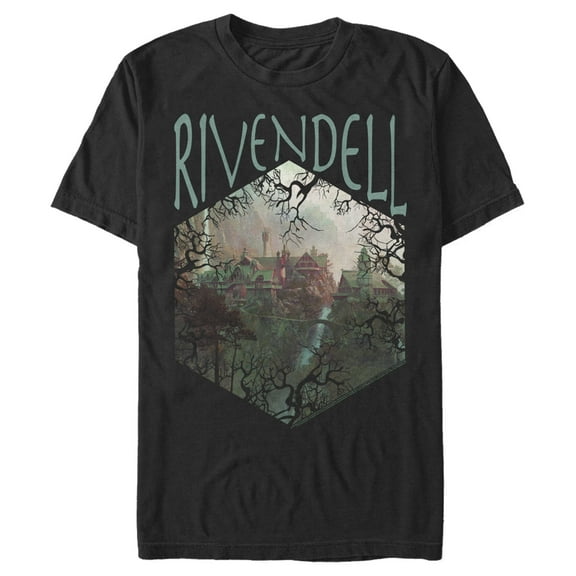 Men's The Lord of the Rings Fellowship of the Ring Rivendell Hexagon  Graphic Tee Black Large