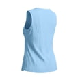 thumbnail image 6 of Ecqkame Tank Tops for Women Solid Color Round Neck Tiered Ruffle Sleeveless Shirts Summer Lightweight Daily Versatile Blouses Light Blue S, 6 of 8