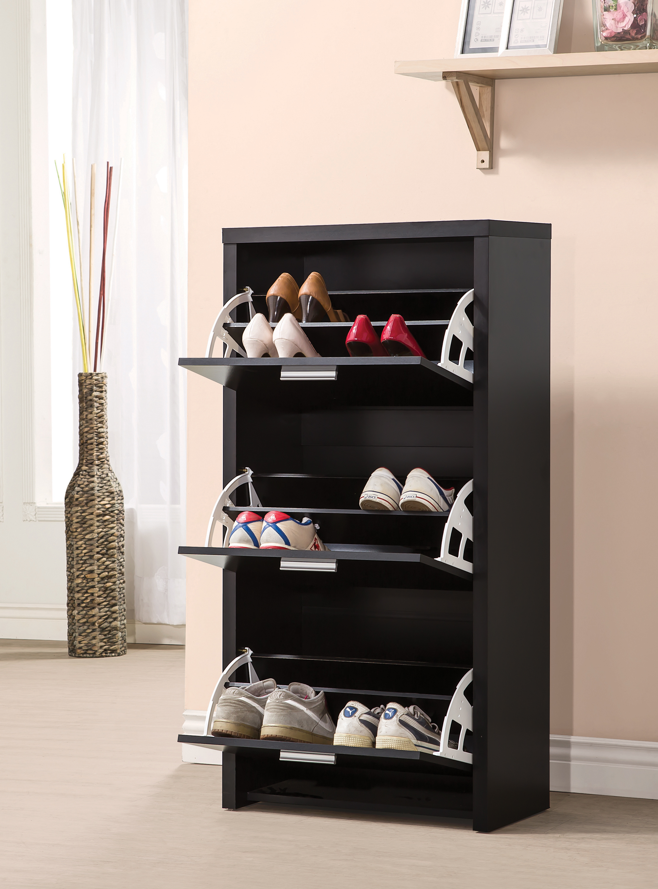 baxton studio shoe cabinet on 3 Drawer Shoe Cabinet Black Walmart Com Walmart Com