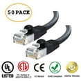 thumbnail image 1 of Huetron™ 50-Pack Cat 6 Ethernet Cable Cat6 Snagless Patch 5 Feet - Computer LAN Network Cord, BLACK, 1 of 1