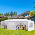 thumbnail image 1 of Zimtown Tienda de Campaña para Barbacoa, Boda, Fiesta Al Aire Libre, 10'x30', con 8 Carpas con Dosel para Exteriores, Color Blanco, 1 of 9