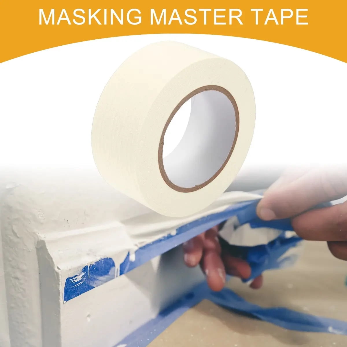 Applicable to 1 x 2 Inch x 60.1 White Crepe Paper Masking Tape