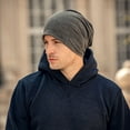 thumbnail image 3 of Bonnets Amples Unis pour Homme Automne Printemps Hip Hop Doux avec Bonnets Coupe-Vent Noir, 3 of 6