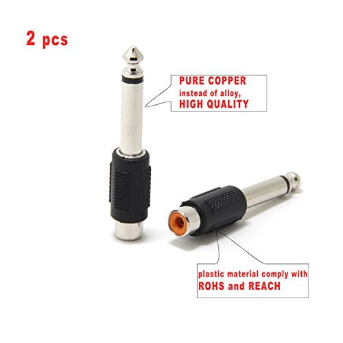 Ancable 2-Pack 6.35mm 1/4 inch TS Stereo Plug to RCA Female Adaptor