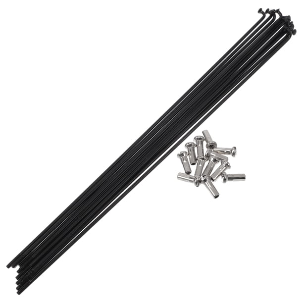 Rayos de bicicleta Unique Bargains 14G, rayos de rueda de bicicleta de acero inoxidable 304, 1 juego negro de 210 mm