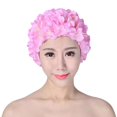 thumbnail image 1 of Gorra 3D Flor Baño Transpirable Deportes acuáticos Sombrero Piscina Accesorios Rosa Hugtrwg  Para estrenar, 1 of 3