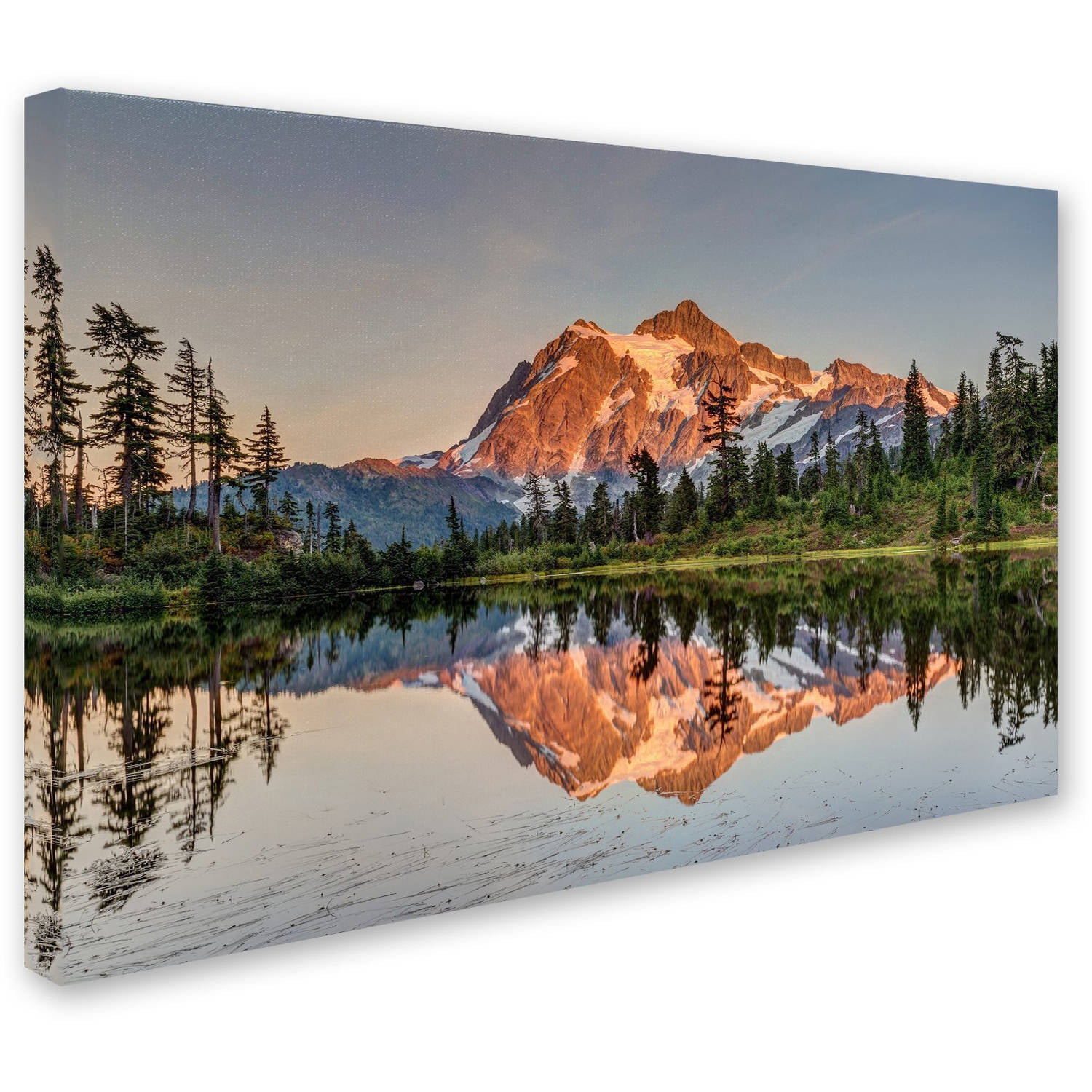 Trademark Fine Art 'Picture Lake Sunset' Canvas Art by Pierre Leclerc