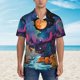 thumbnail image 2 of Fotbe Fantasy Cosmic Landscape Camisa Hawaiana para Hombre Unisex – Camisa Casual de Verano con Botones de Manga Corta de Algodón y Lino,Small, 2 of 7