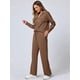 thumbnail image 5 of Conjuntos de Dos Piezas para Mujer, Moda de Otoño 2025, Pantalones Anchos, Conjunto de Estar por Casa, para Viajes y Vacaciones. Marrón M, 5 of 9