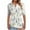 #2-Gray, variant on Patlollav Womens Tops Short Sleeve Floral Print Lace Mesh Splicing Pullover V-Neck Blouse