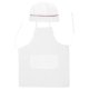 thumbnail image 1 of EeaseMX Delantal de chef de 2 piezas, resistente al desgaste, con gorro para chef, camarera y camarero (blanco), 1 of 8