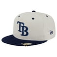 thumbnail image 3 of Men's New Era Cream/Navy Tampa Bay Rays Two-Tone Corduroy 59FIFTY Fitted Hat, 3 of 6