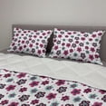 thumbnail image 2 of Floral Comforter & Sham Bedding Set, Florets Buds Girls Pattern Summer Beauty Art Print, 3 pcs Duvet Set Microfiber Filling Quilt, 5 Sizes, Magenta Grey Pale Blue, by Ambesonne, 2 of 4