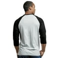 thumbnail image 3 of 247 Frenzy Men's Essentials Top Pro 3/4 Sleeve Raglan Baseball Tee - Black White, 3 of 3
