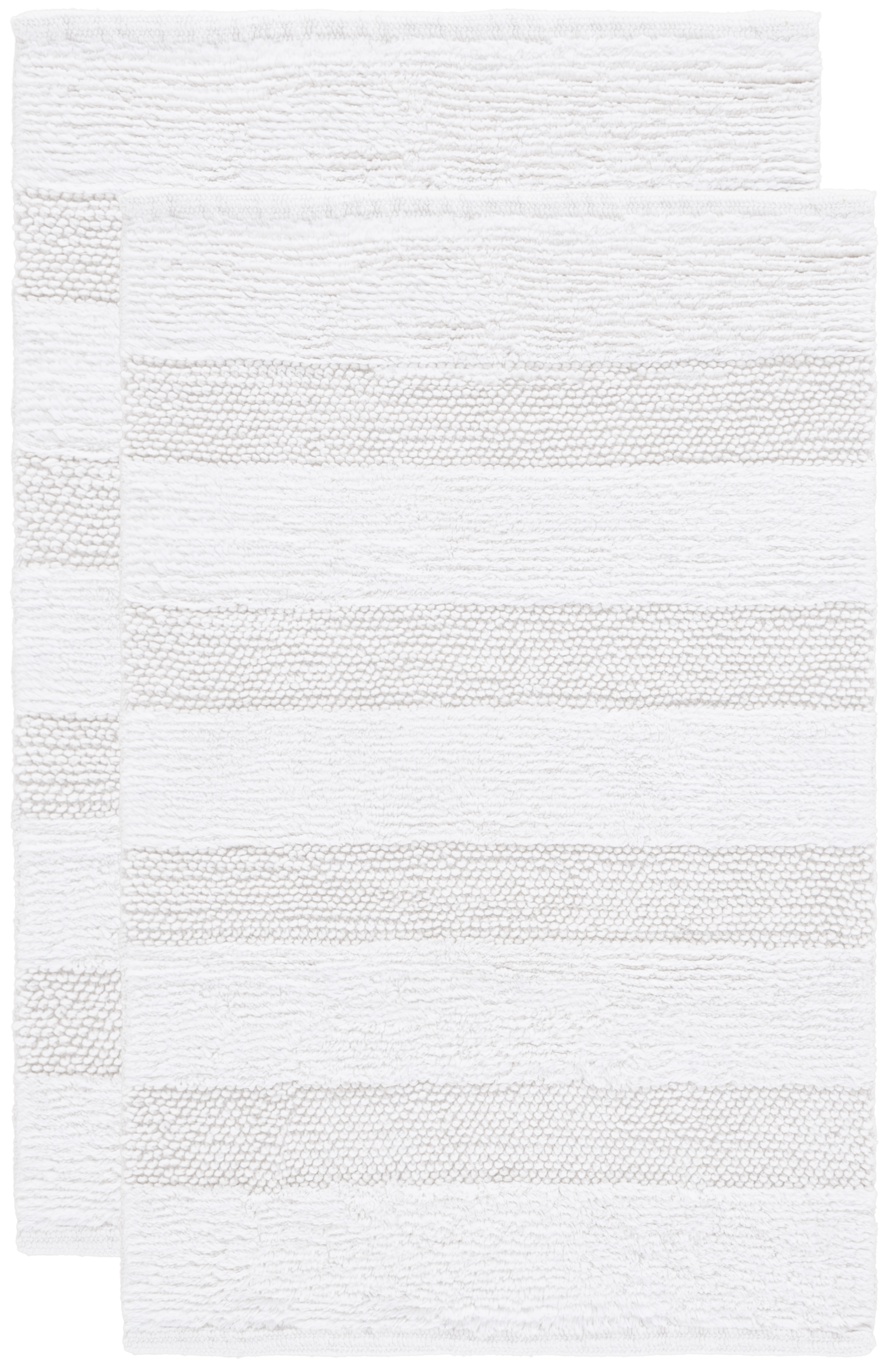 Safavieh Harper Contemporary Striped White Cotton Bath Rug, 1'-8" x 2'-8" (Set of 2)