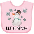 thumbnail image 3 of Inktastic Let It Snow Cute Snowman in Hat and Scarf Boys or Girls Baby Bib, 3 of 4