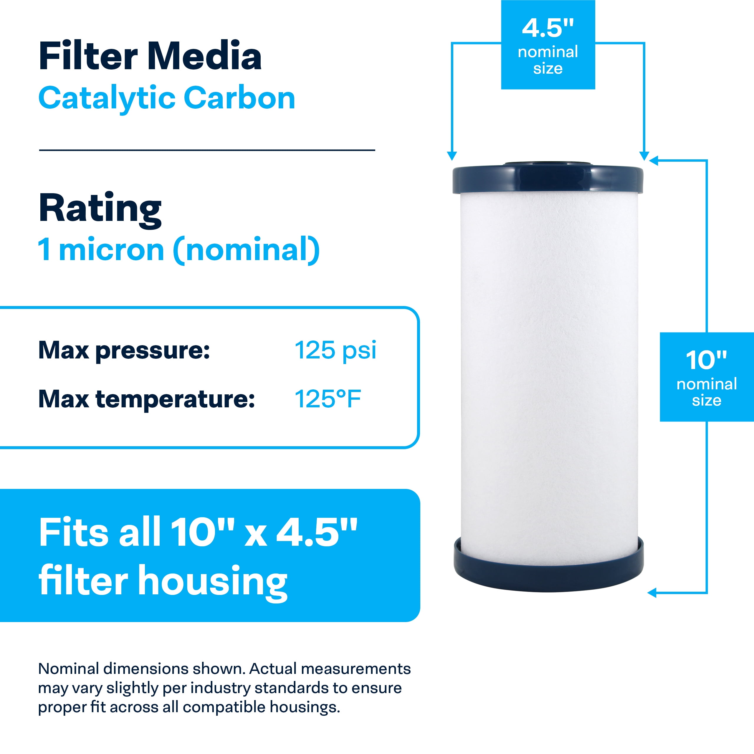SpiroPure SP-CC1-BB 10x4.5 Catalytic Carbon Water Filter Cartridge (Case of 6)