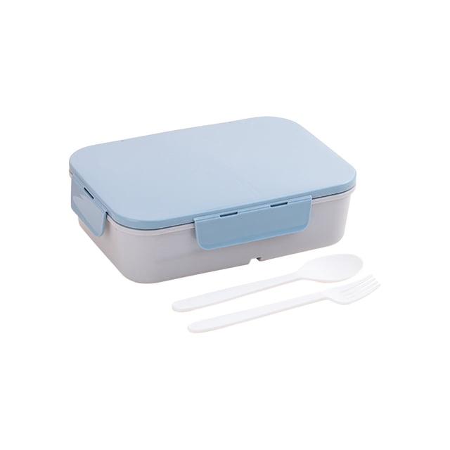 Leak-Proof Lunch Box for Adults & Kids - 3 Compartment Microwaveable Bento Box with Utensils