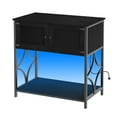thumbnail image 2 of Aquarium Stand with Power Outlets & LED Light, 330LBS Capacity, Metal Frame Fish Tank Stand , Black, 2 of 13