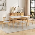 thumbnail image 6 of Harper & Bright Designs Minimalist Wood Dining Set for 4, 5 Pieces Rectangular Small Space Table Set with 4 Upholstered Chairs for Kitchen, Beige,White+Oak, 6 of 20